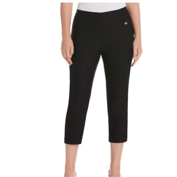 NWT Rafaella Stretch Black Capri Pants Size 18 - Picture 1 of 13
